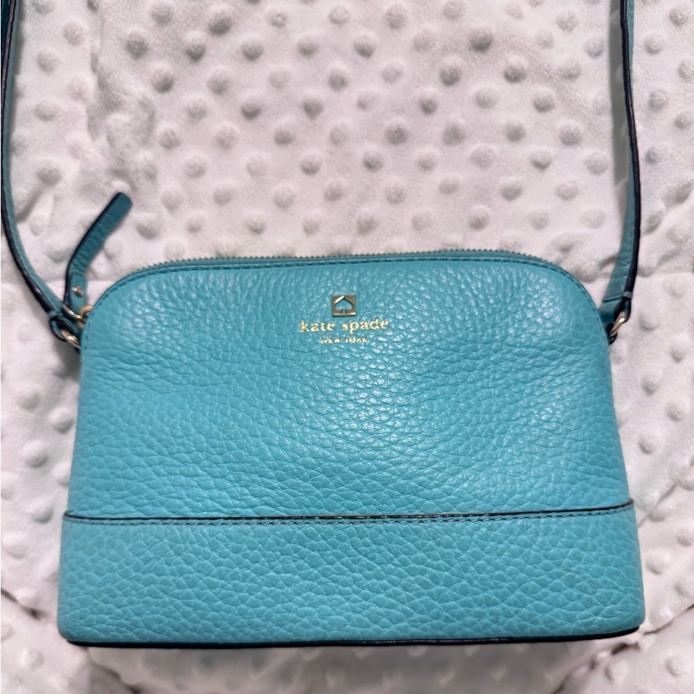 Kate Spade Blue Pebbled Leather Crossbody Bag
